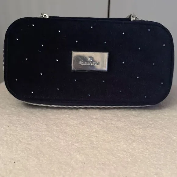 Swarovski navy suede with Crystal  jewelry Organizer - Picture 2 of 5